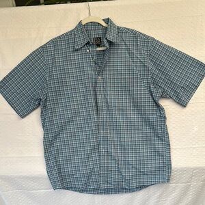 Jos. A. Bank Blue Casual Button Down Shirt Plaid